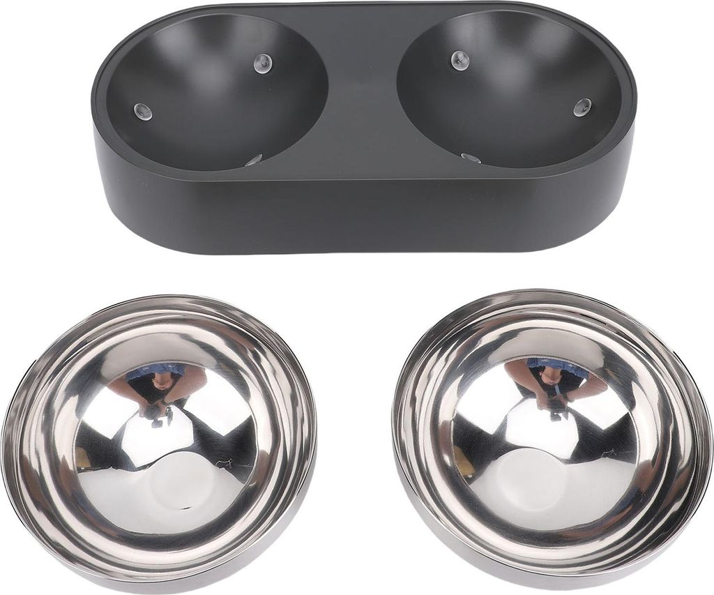 Hochgezogene Hundekatze Schüssel Anti -Slip Edelstahl Haustier Wasser und Nahrung für Zuhause