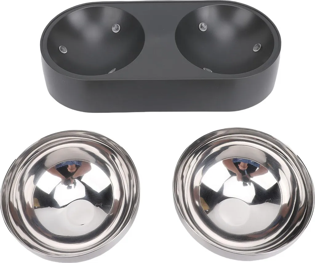 Écuelle chien et chat inox pour croquettes et eau propre anti-basculement