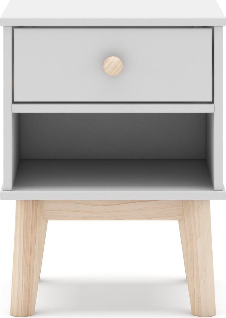 CALICOSY - Nachttisch mit 1 Schublade und 1 offener Nische, L40 cm - SIMON