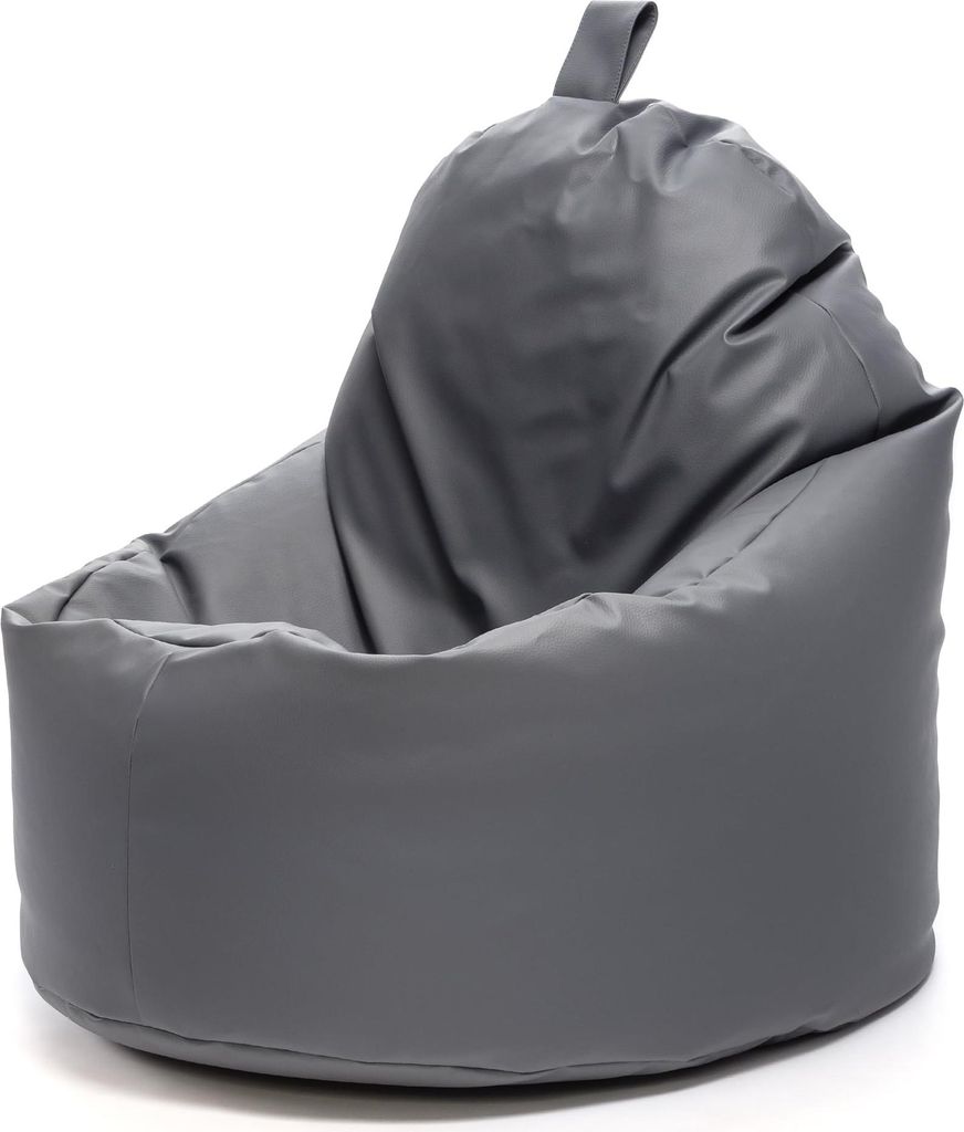 Ecopuf - Sitzsack Bean Bag, aus Kunstleder, 70 x 75 cm - Yoko Grau E15