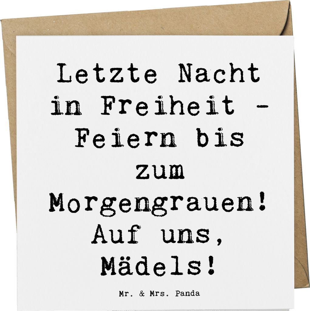Mr. & Mrs. Panda Grußkarte Spruch Junggesellinnenabschied Feiern - Weiß - Geschenk, Heiraten, Mädelsabend, anlasskarte, Glückwunschkarte, einzi...