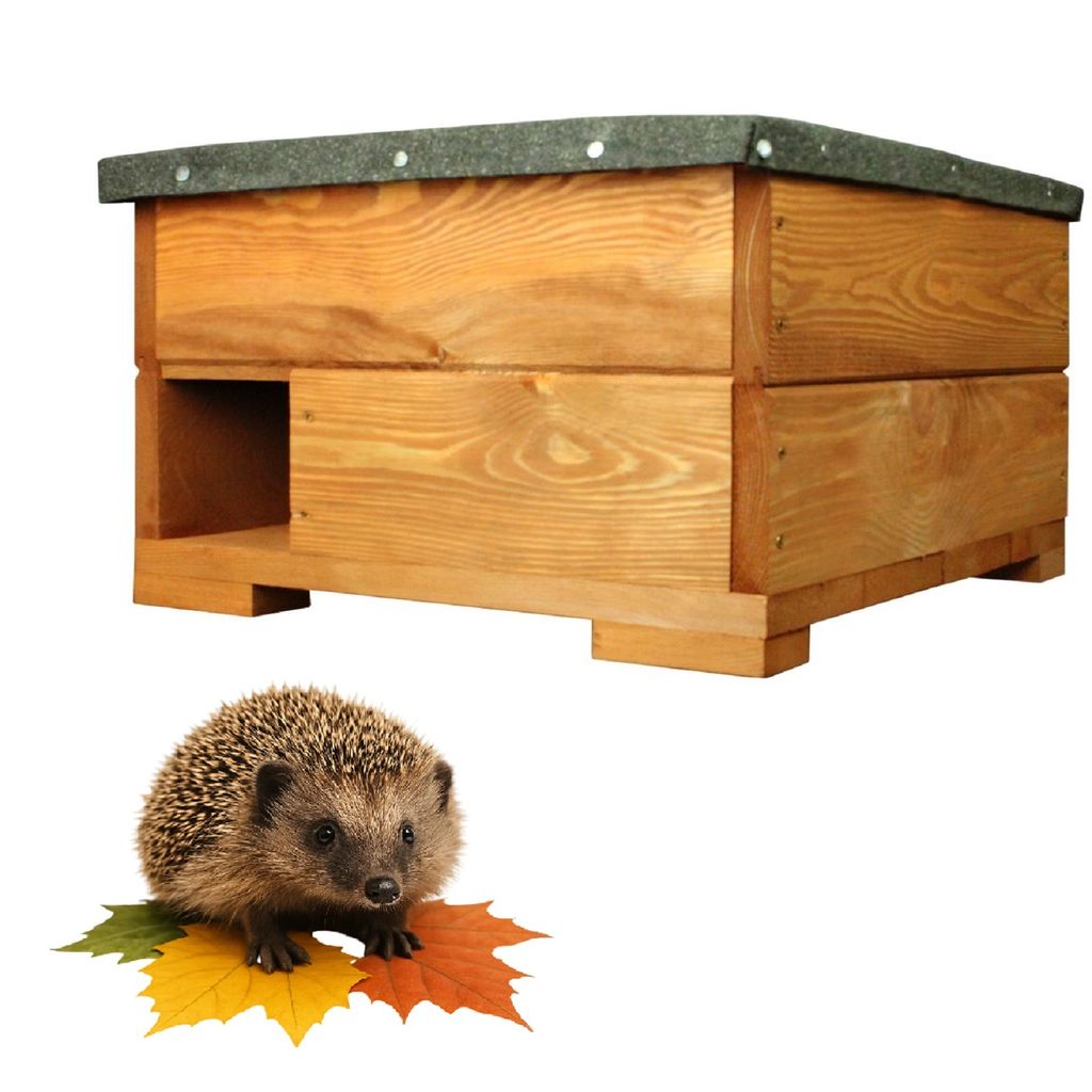 QLS Igelhaus aus Holz 45x45x27 cm mit abnehmbarem Dach Produktbild 