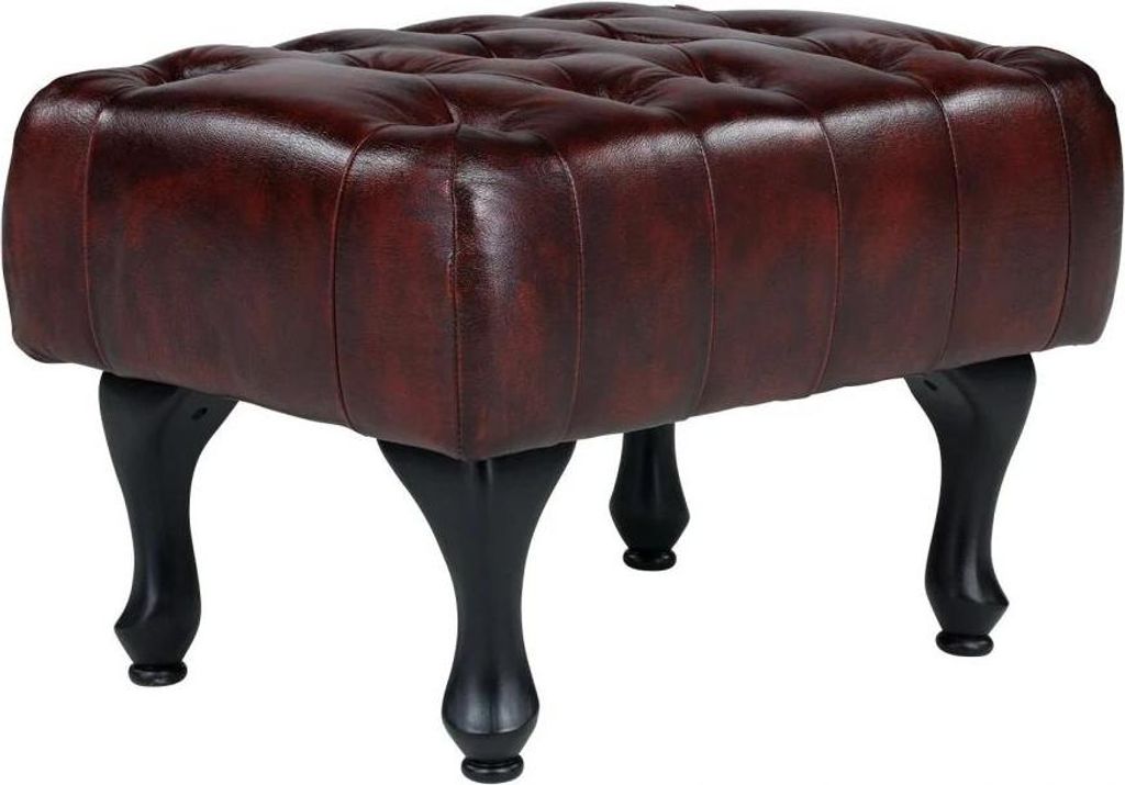 Hocker Chesterfield Pittsfield Echtleder rot Produktbild 