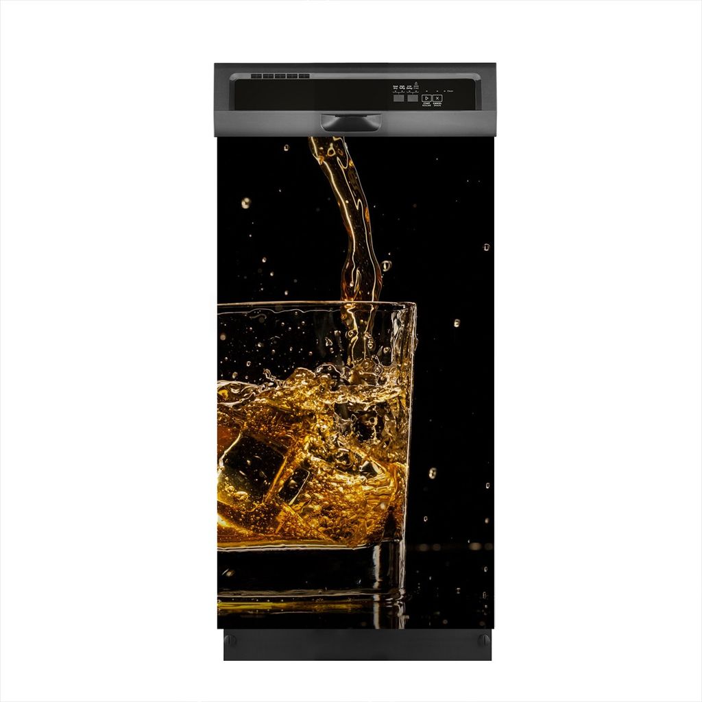 Magnete Dekorative 45x80 cm Küche Magnetmatte Spülmaschine - Whisky Glas