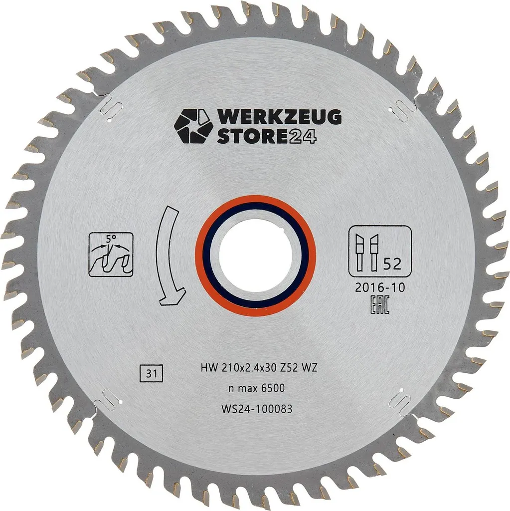 Lame de scie circulaire bois 210 x 2,4 x 30 mm WZ 52 WS24-100083 HM
