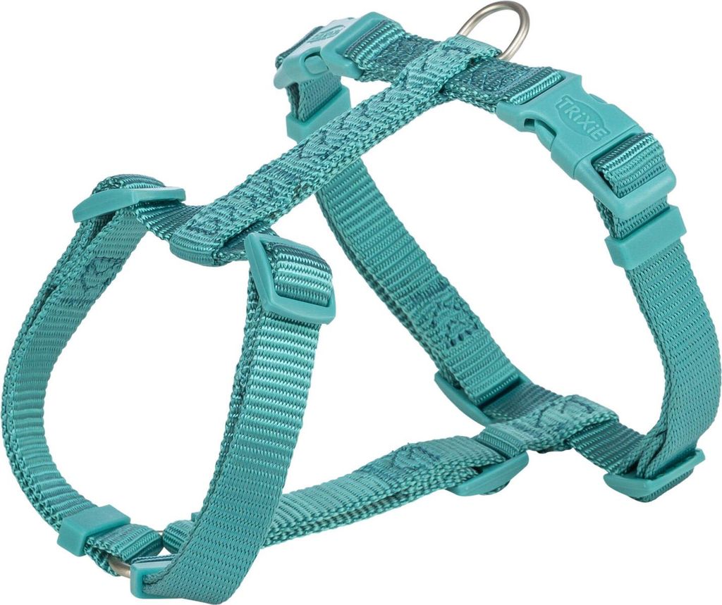 TRIXIE Premium H-Geschirr - aqua - 60–87 cm/25 mm