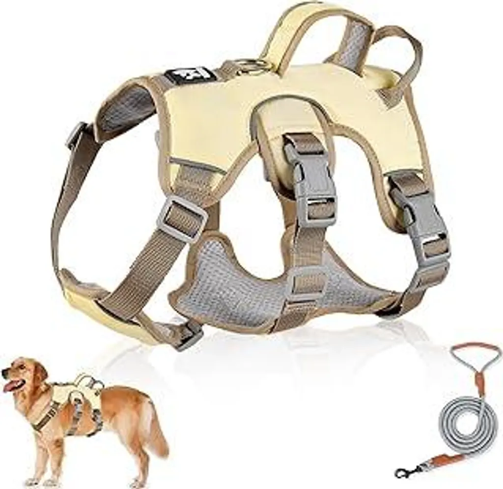 Pettorina Anti-Strappo Cani Taglia M Beige - Controllo Totale in Camminata