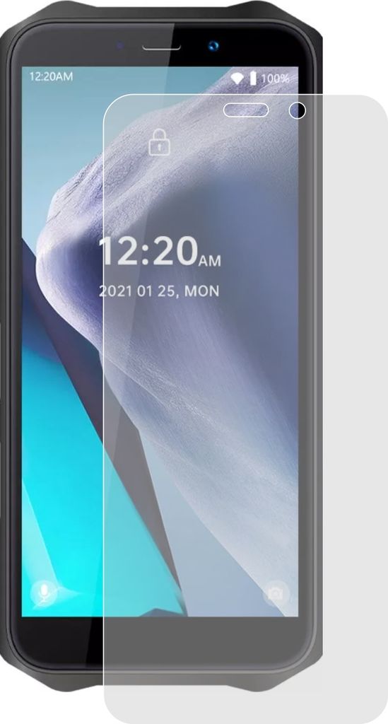 A screen protector is placed over a smartphone screen.