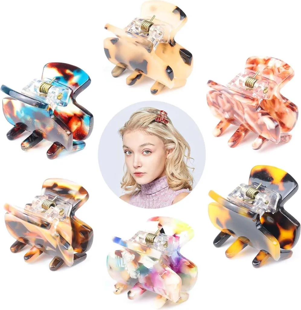 Accessoires de Coiffure : Mini Pinces Crabes Léopard - Pack de 6