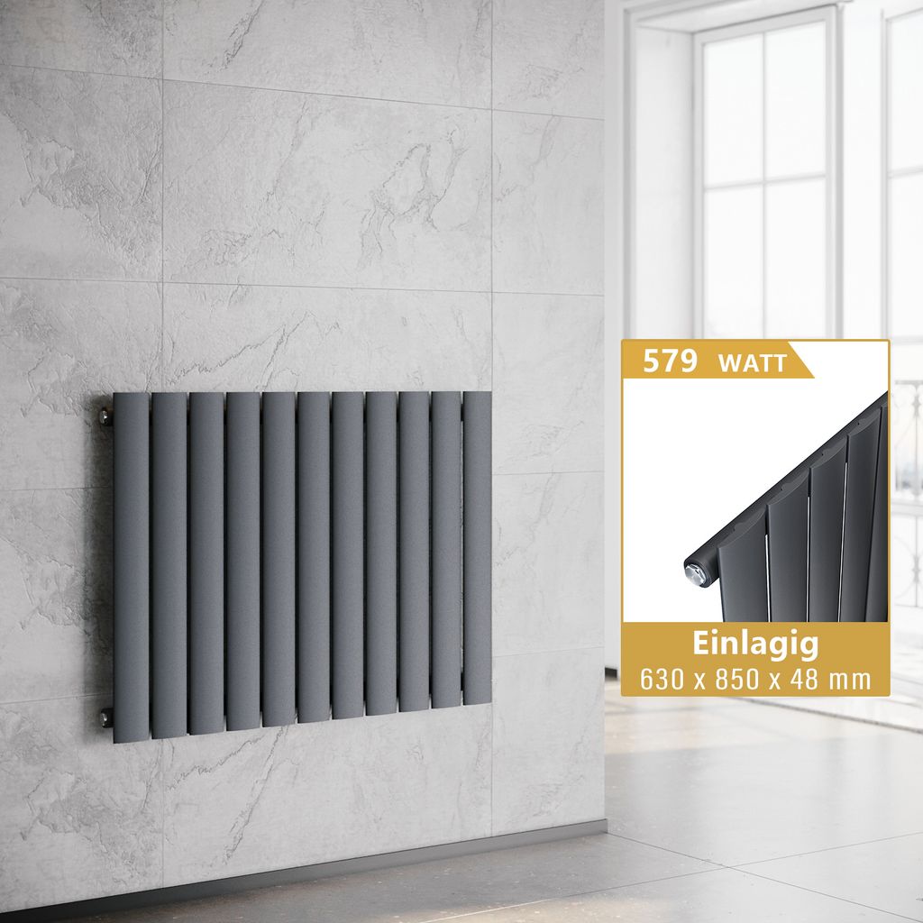 Horizontální deskový radiátor SONNI antracit 630×850mm Obrázek produktu 