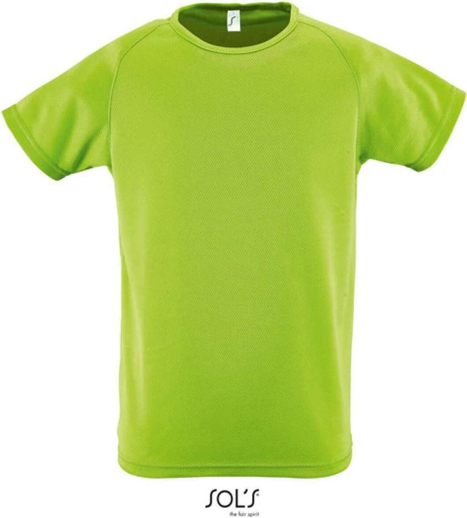 SOLS Uni T-Shirt Kinder Raglan Sport Shirt 01166 Grün Apple Green 12 Jahre (142/152)