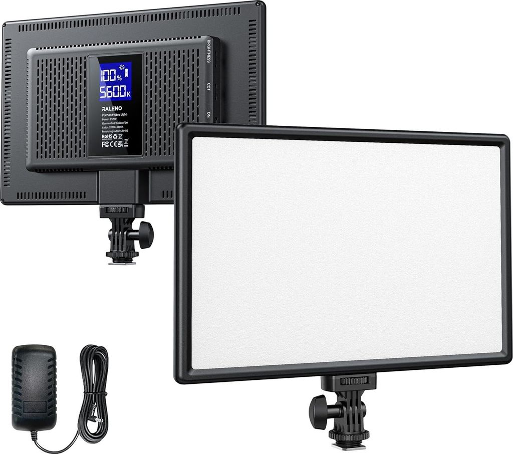 Lampada video LED RaLeno 3200–5600K con batteria Immagine del prodotto 
