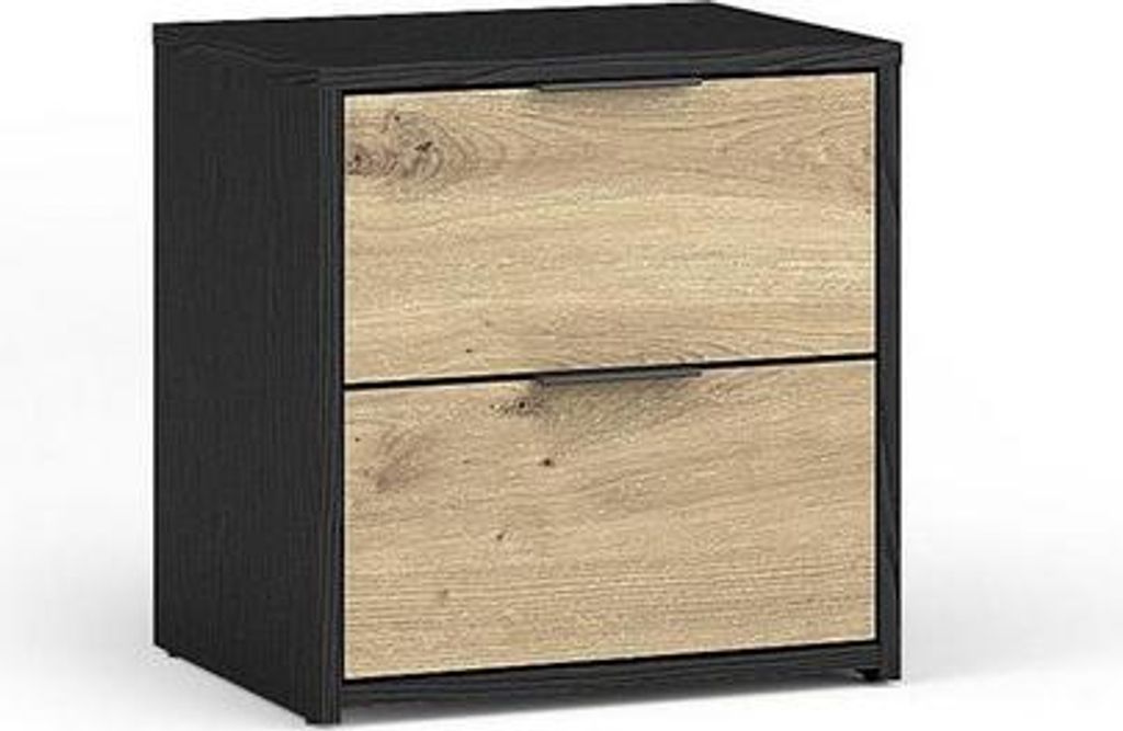 2er-Set Nachttische SALAMINA - Artisan Eiche / Schwarzgraphit