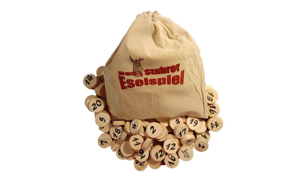 Stuhrer Eselspiel XXL 121 Spielsteine aus Holz für bis zu Produktbild 
