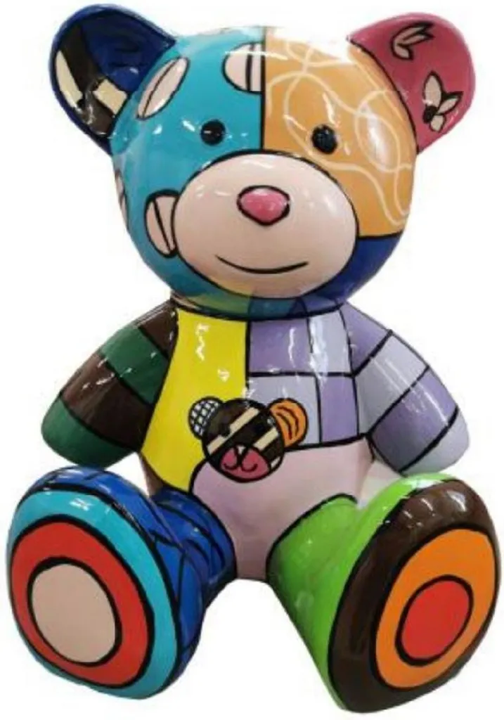 Statue Décorative Ours Design Multicolore - Objet de Luxe Salon 37 cm