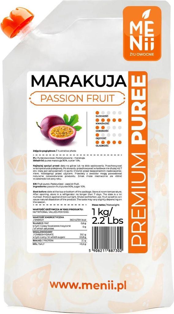 Maracuja Fruchtfleisch 1kg PremiumPuree MENii