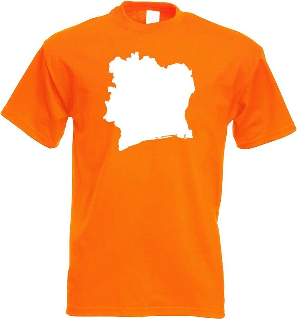 Kiwistar - T-Shirt - orange - Elfenbeinküste Umriss Kontur Herren Funshirt Bedruckt Design Sprüche Spruch Motive - mit Motiv Bedruckt - Funshirt ...