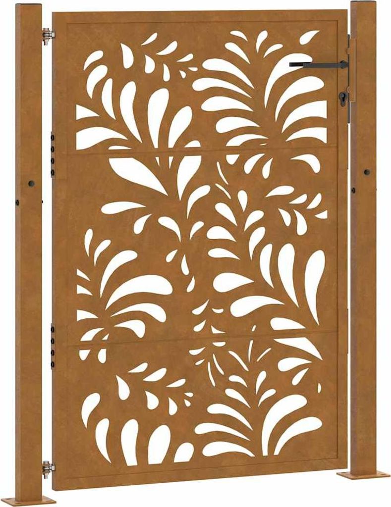 vidaXL Gartentor 100x150 cm Verwitterungsstahl Wellendesign