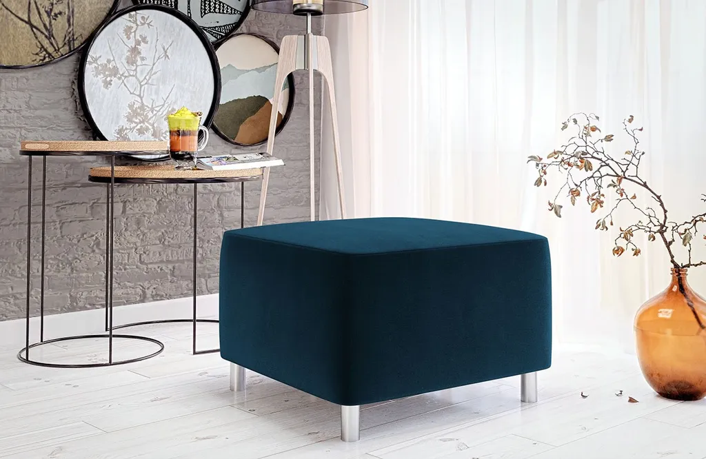 Piccolo pouf ELZA - blu - 1