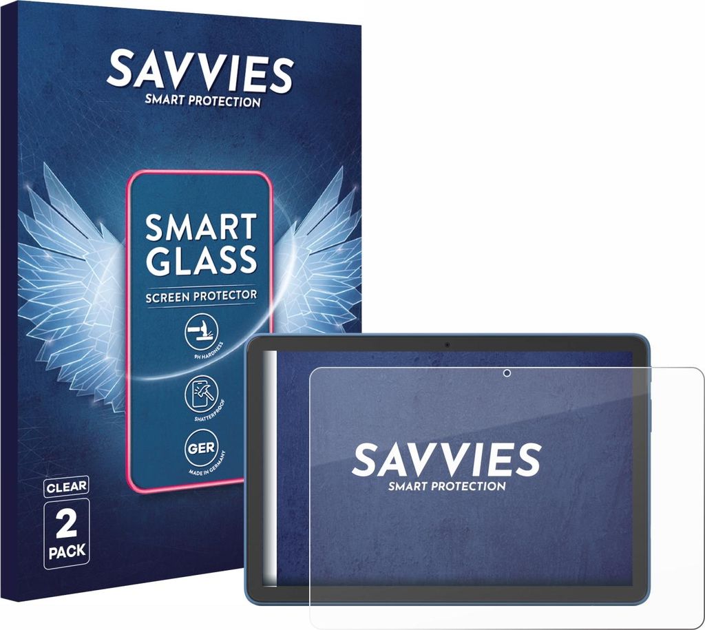 2x Savvies Schutzglas Folie für Amazon Fire HD 10 2023 (13. Gen.) 9H Panzer Schutzfolie Glas Displayschutz klar transparent