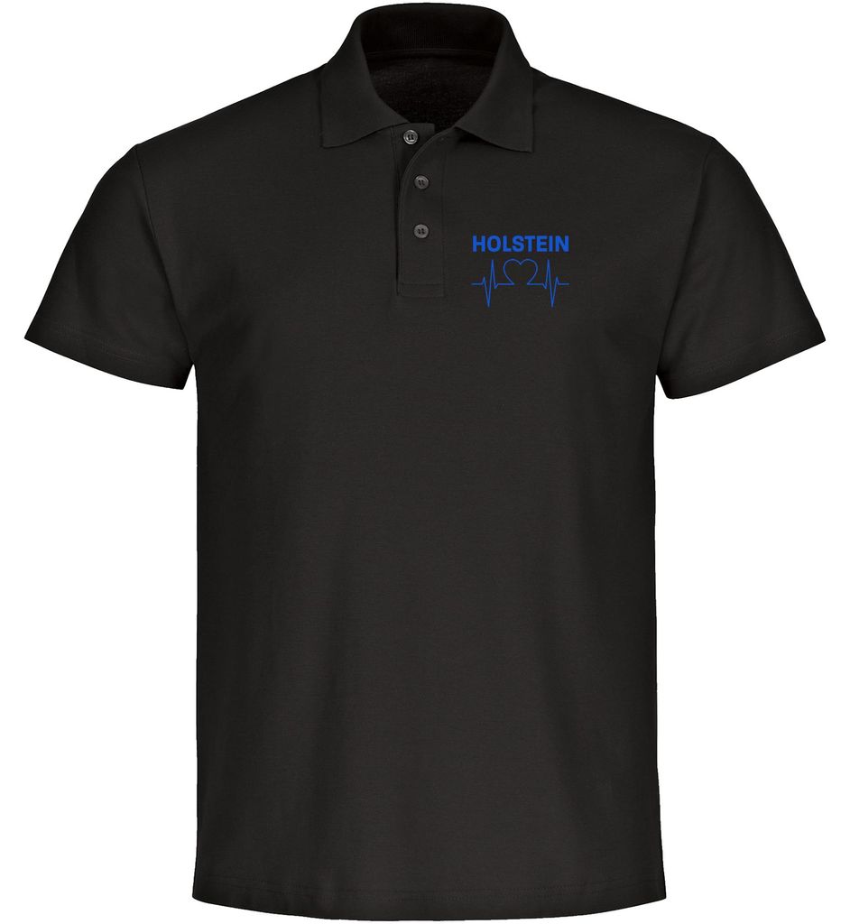 multifanshop Poloshirt - Holstein - Herzschlag, schwarz, Größe 4XL
