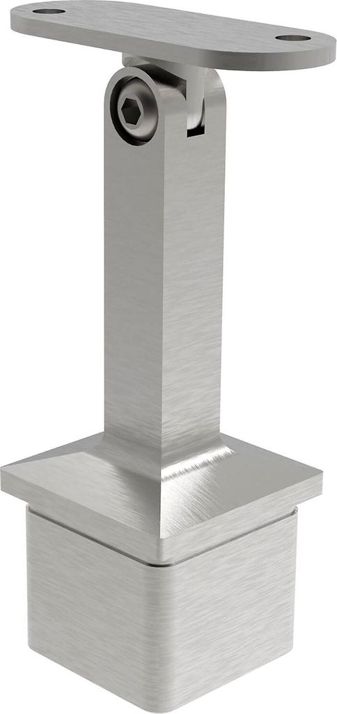 ECONOMY Rohrstütze verstellbar, Rohr 40 x 40 x 2,0 mm,Edelstahl geschliffen V2A