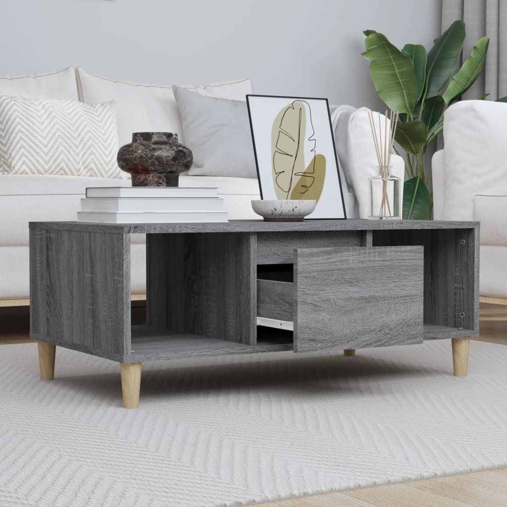 vidaXL Couchtisch Grau Sonoma 90x50x36,5 cm Holzwerkstoff - Couchtisch - Couchtische - Couchtisch Niedrig - Tisch