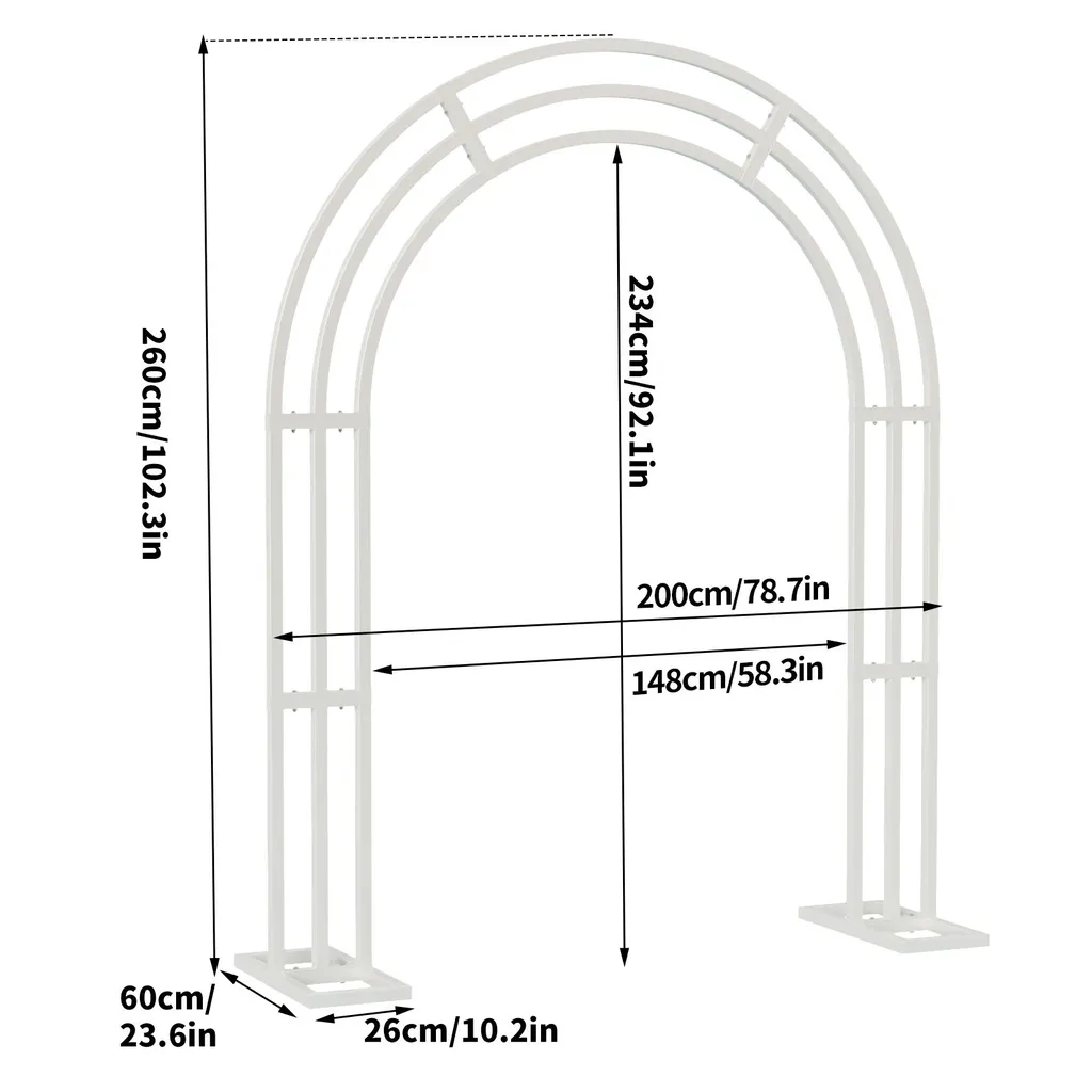 Arche de mariage stable XXL blanche métal résistante vent et extérieur