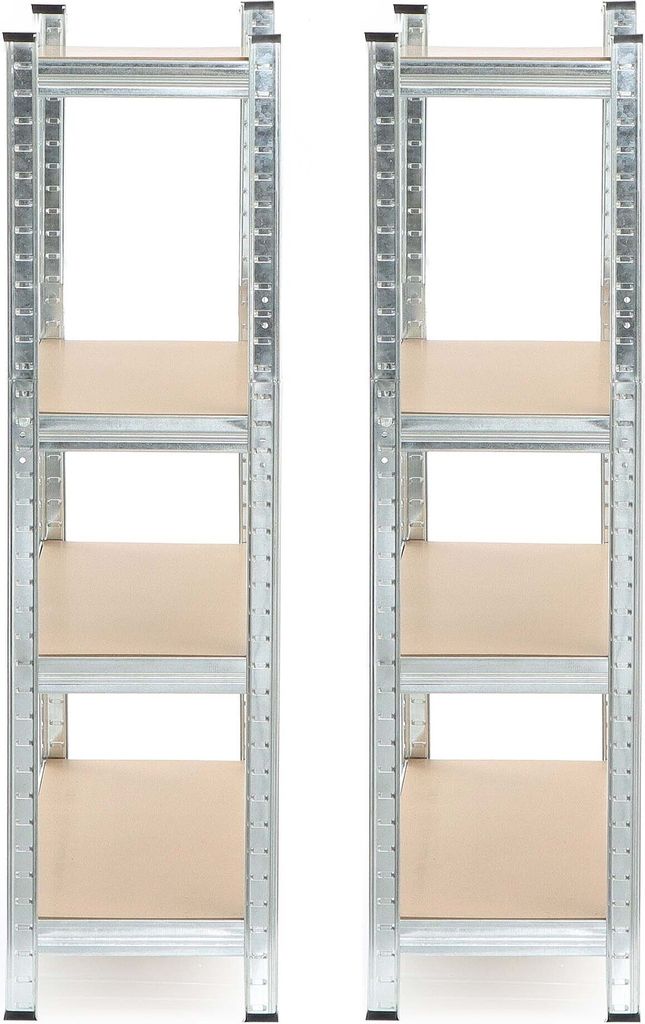 Wiltec 2x magazijnrek Zwart 160x60x180 cm, draaglast 175 kg per plank stellingkast 4 planken Wiltec 2x magazijnrek Zwart 160x60x180 cm, draaglast 175 kg per plank stellingkast 4 planken