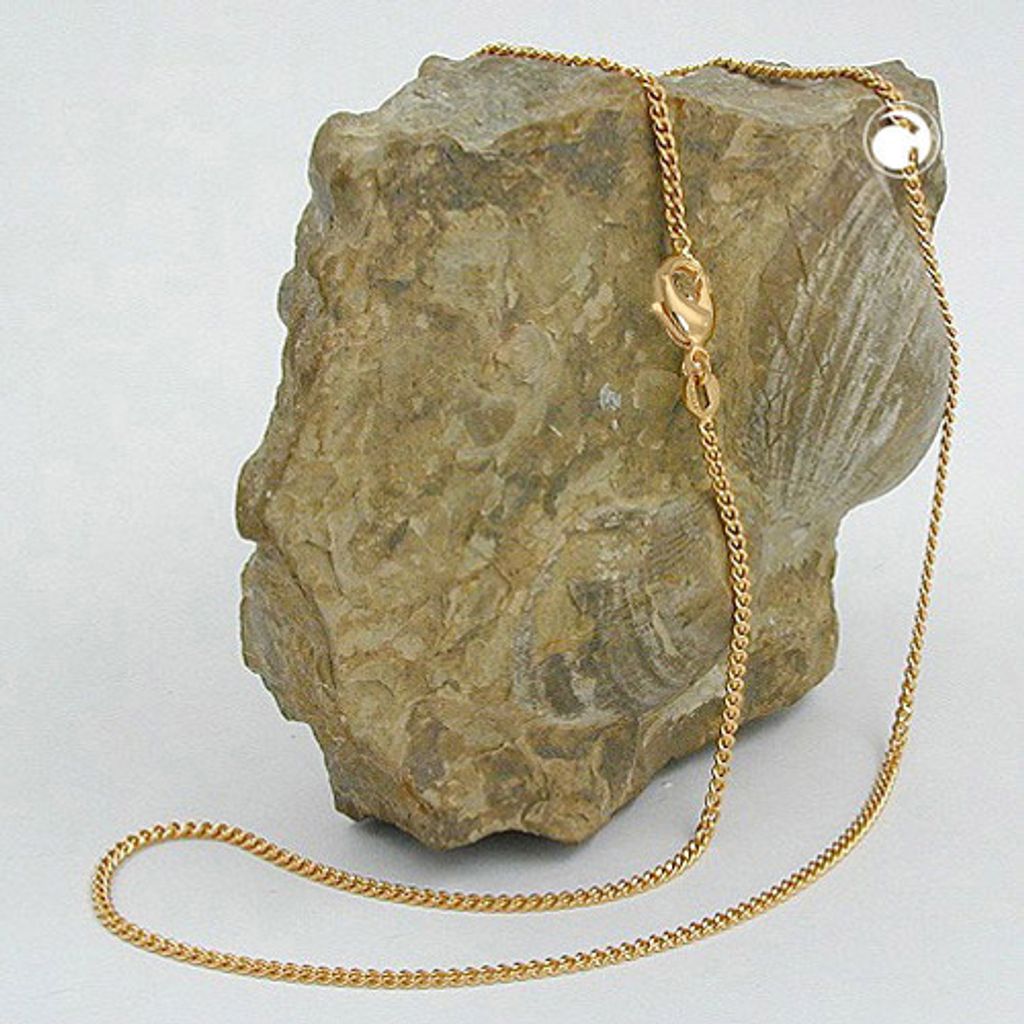 Kette 1,7mm Panzer flach 2x diamantiert 9Kt GOLD 45cm Produktbild 