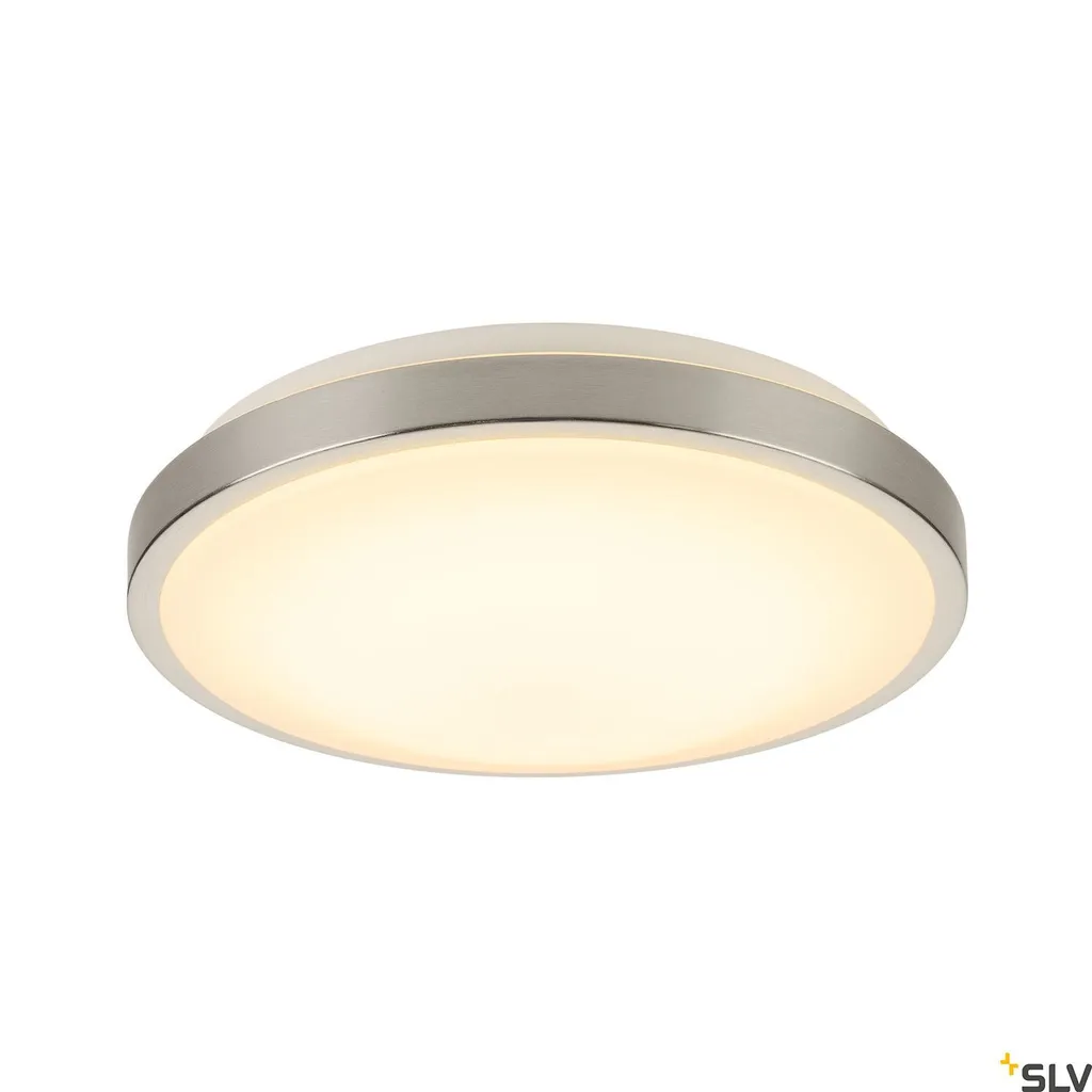 Plafonnier dimmable LED 3000K Marona Ø30 cm finition métal brossé chic
