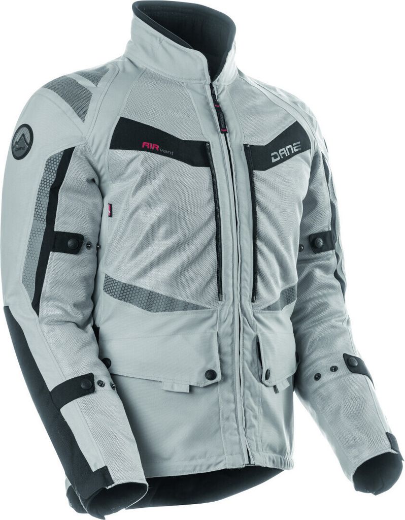 DANE Drakar wasserdichte Motorrad Textiljacke, grau, 48
