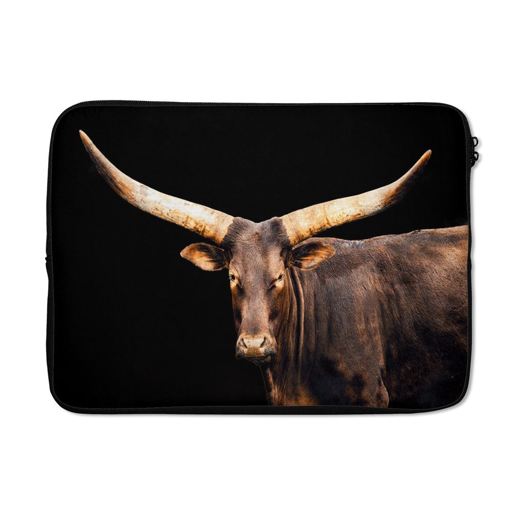 MuchoWow Laptop Hülle 14 ZollKuh - Watussi - Hörner Laptoptasche - Laptoptasche - Stoßsicher - Schutzhaube