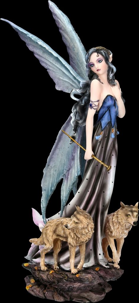Elfen Figur - Nessa mit Wölfen - Wald Fee