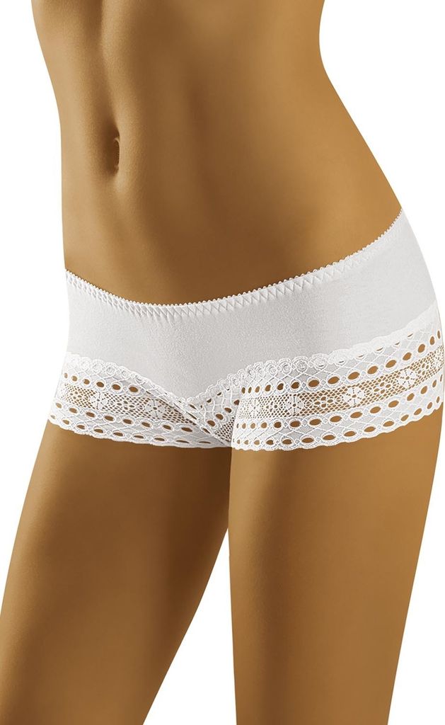 Wolbar damen slip unterhose unterwäsche baumwolle spitze hoch wb309, weiß, xl