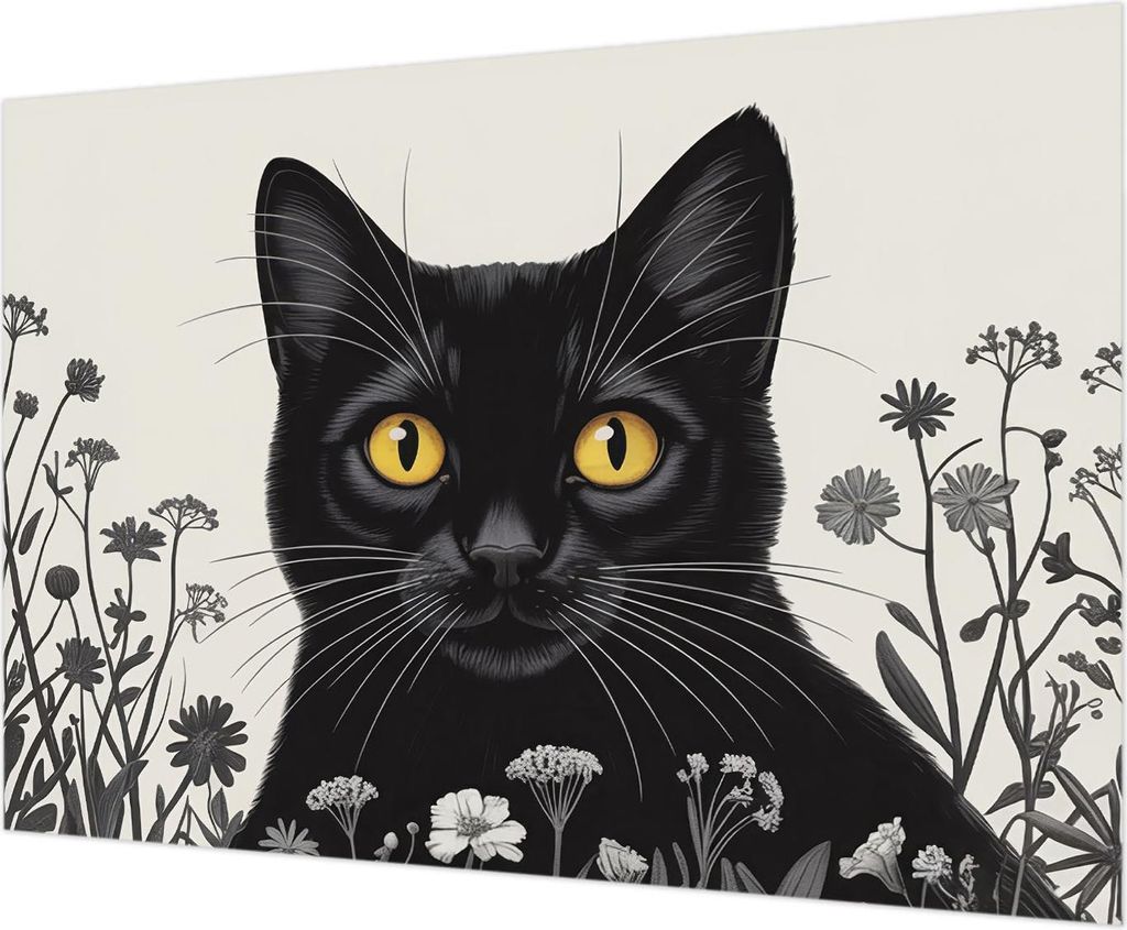 Wandtapete - Dekorative Tapete für Wohnzimmer - Tapetenfolie für Wanddekoration - 208x146 cm - Katzenblumen
