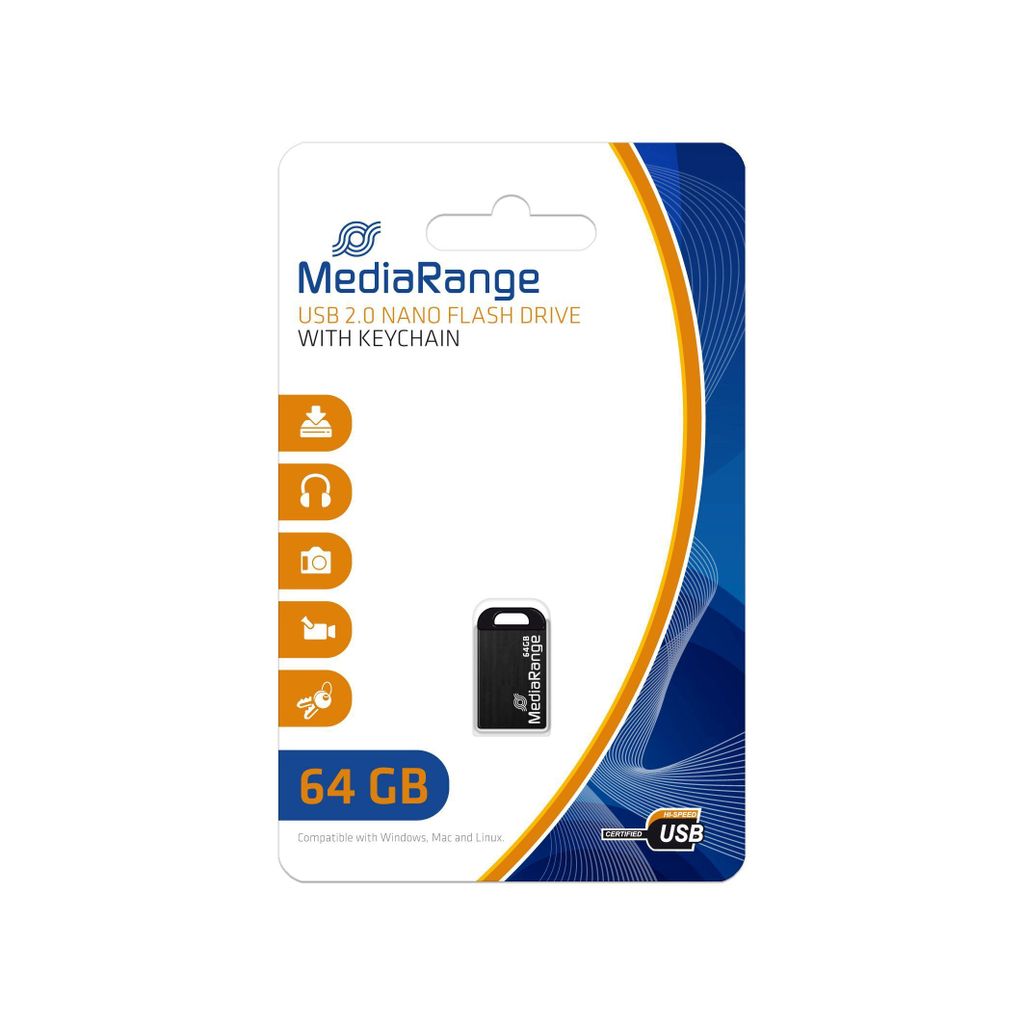 MEDIARANGE Nano - USB flash disk - 64 GB Obrázok produktu 