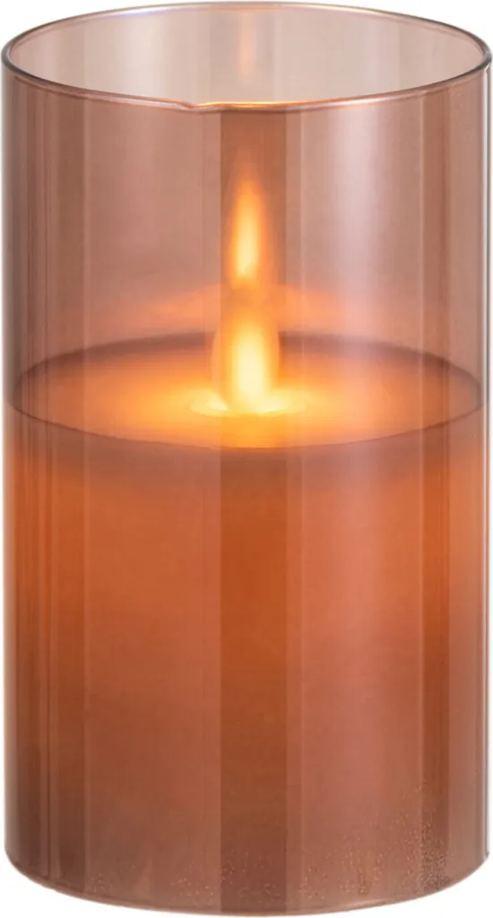 J-Line Lampe à Led Brillant en Verre Marron Small - Luminaire Déco Chic