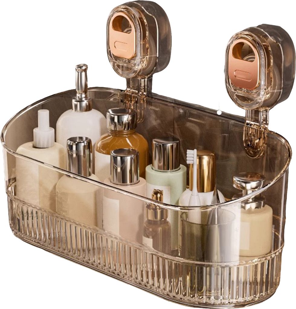 Lagerregal Große Kapazität Starke Tragfähigkeit Einfach zu installierendes Badezimmer-Saugnapf-Lagerregal Duschregal