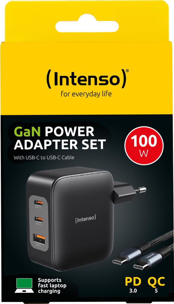 Intenso 7810010 Intenso Power Adapter 100 watt + USB-C Productafbeelding 