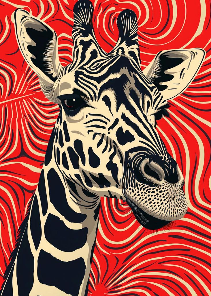 Plakat 25x35cm Giraffenblick