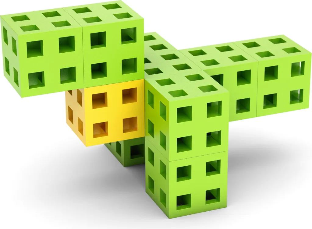 Cubes de construction 50 pcs multicolores - Jeu d'éveil créatif - 5