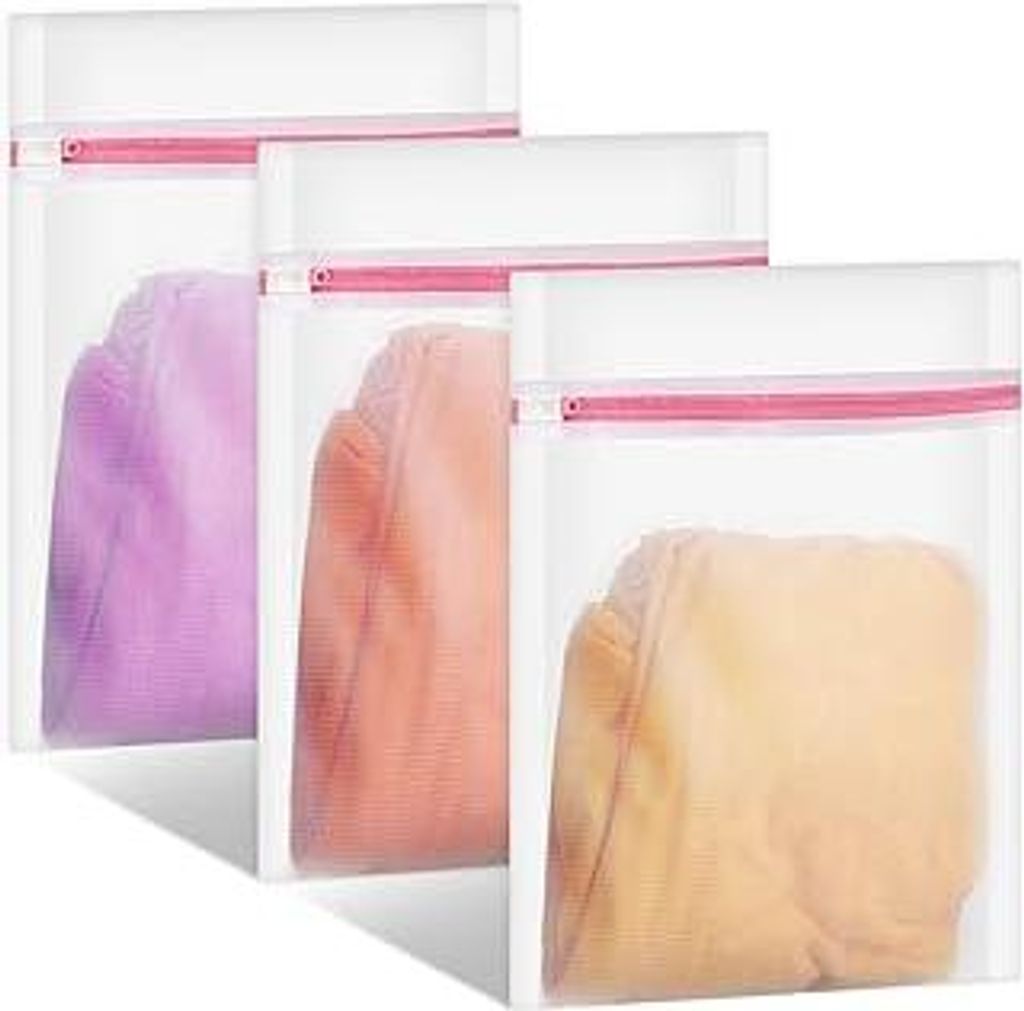 3 Stück Wäschenetz für Waschmaschine, Wäschesack wäschebeutel mit Reißverschluss, Wäschesäckchen Laundry Bag 30 x 40cm für BH, Reise, Schu...
