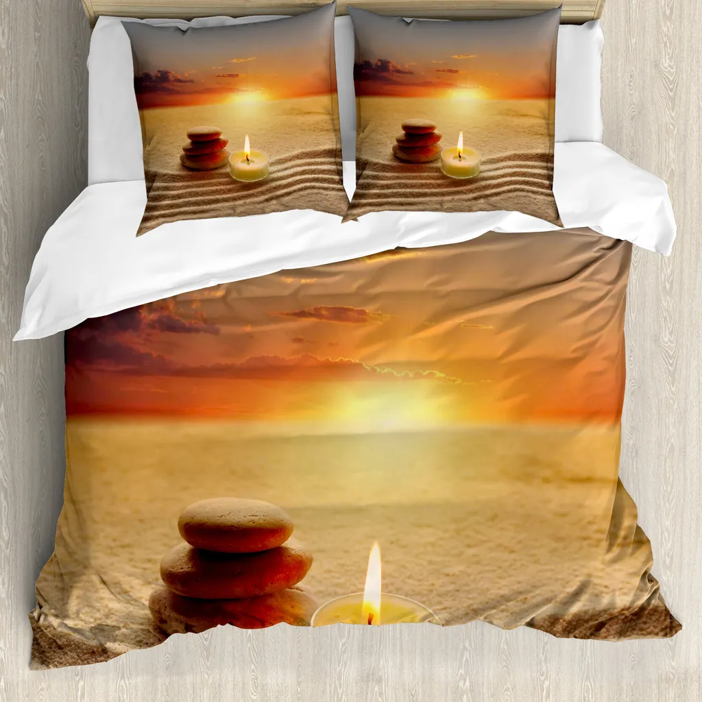 Copripiumino Boho Arancione e Marrone 200x200 - ABAKUHAUS Yoga Zen