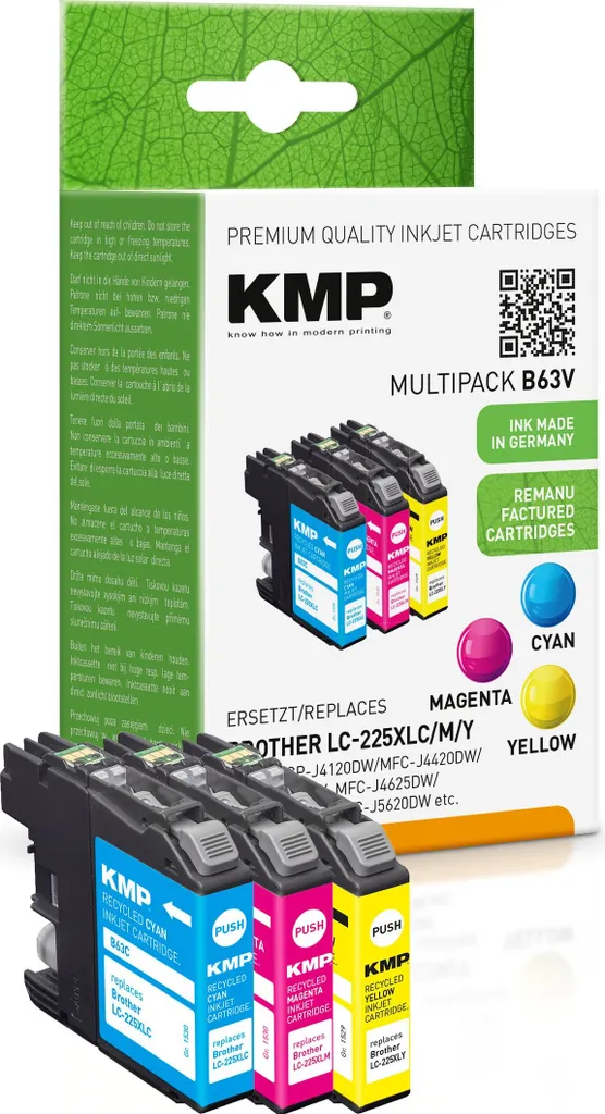KMP Printtechnik AG 1530,4050 KMP Patrone Brother LC-225XL C/M/Y Multip. 3x1200S. B63V