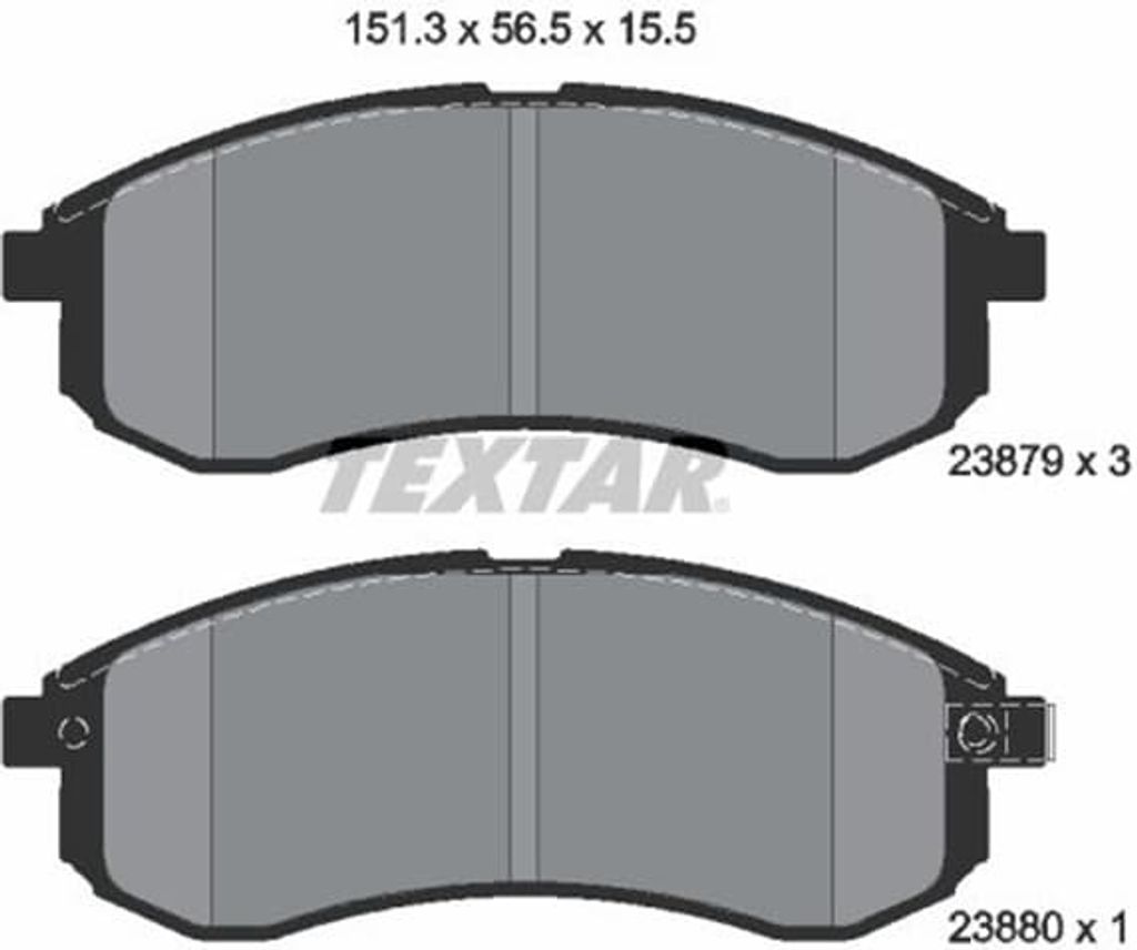 Textar Bremsbeläge vorne für Mitsubishi L200 2,5 TD 4WD Bj. 09/2001-12/2007