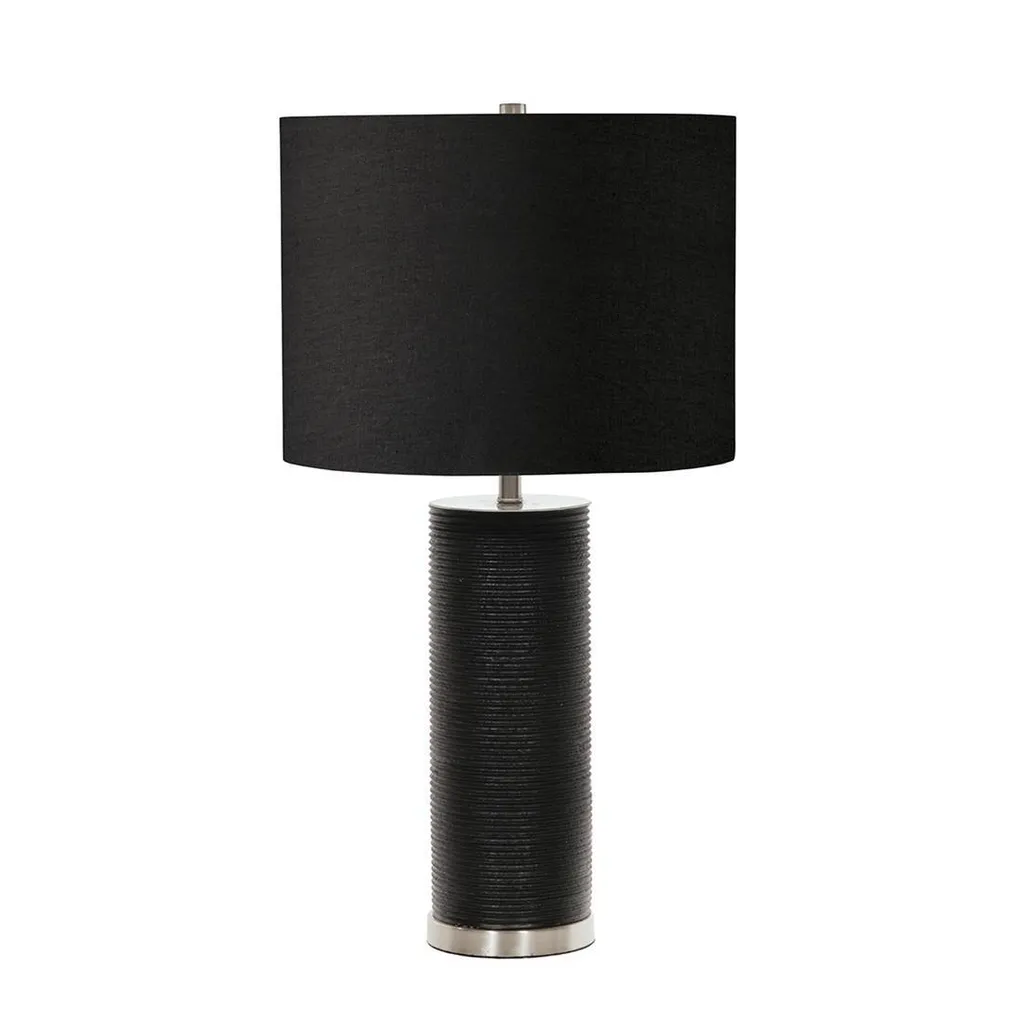 Lampe table porcelaine noire Ripple Elstead : luminaire déco H65cm