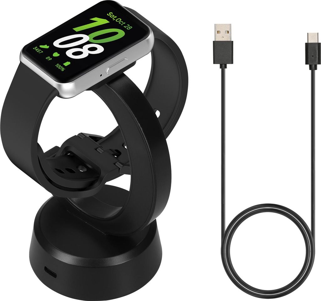 kwmobile USB Ladegerät kompatibel mit Samsung Galaxy Fit 3 / Honor Watch Fit / Oppo Band 2 / Keep B4 - USB Kabel Charger Stand - Smart Watch