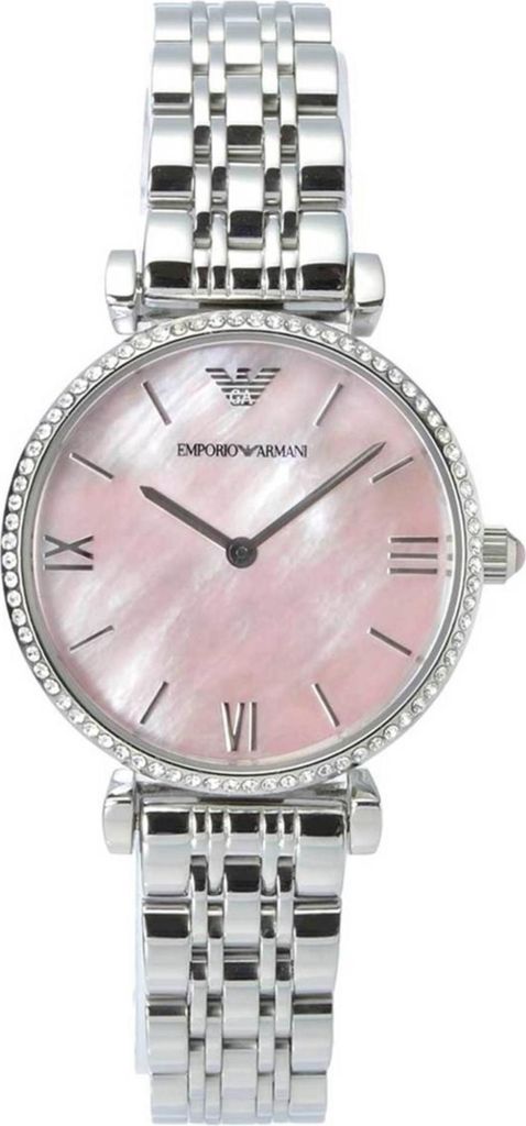 Armani Damen Armbanduhr ar1779 mit Zifferblatt in Rosa und Produktbild 