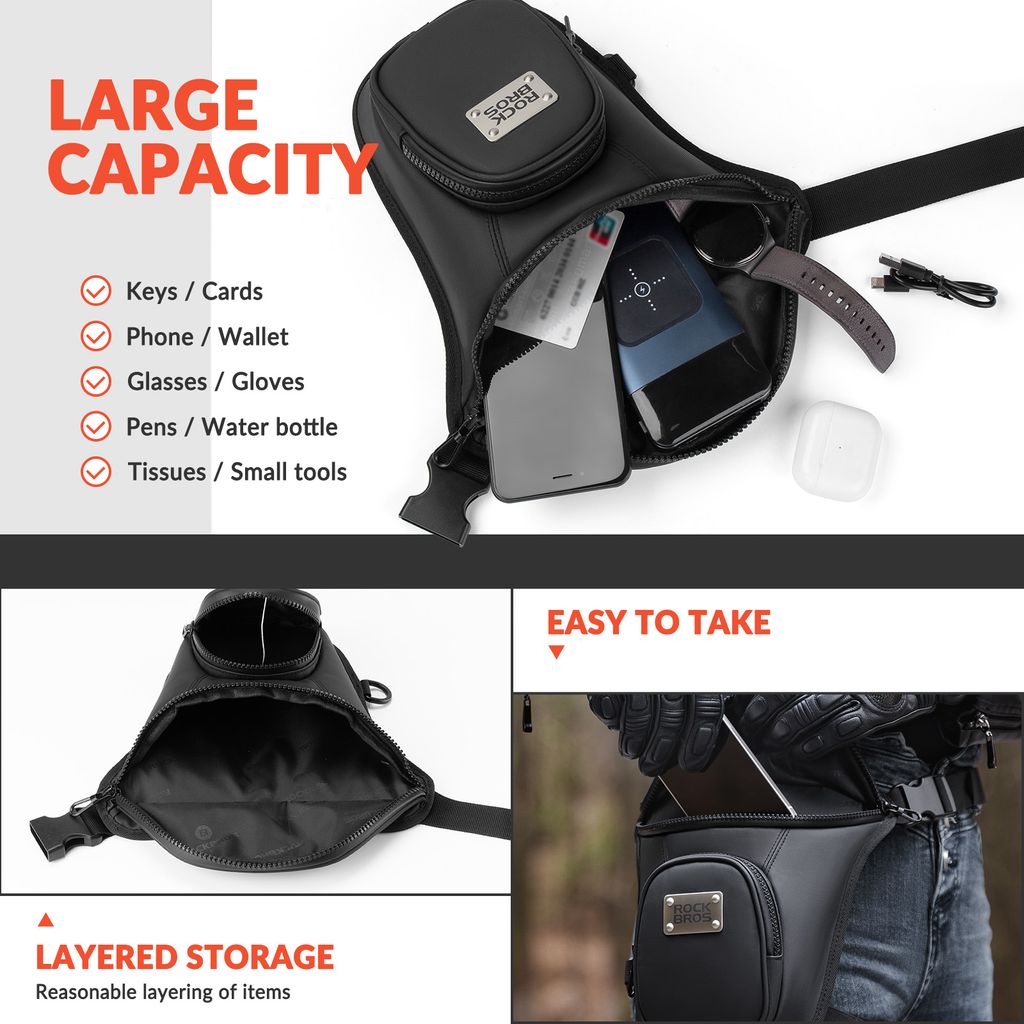 ROCKBROS Beintasche Motorrad, Gürteltasche, Hüfttasche für Produktbild 4